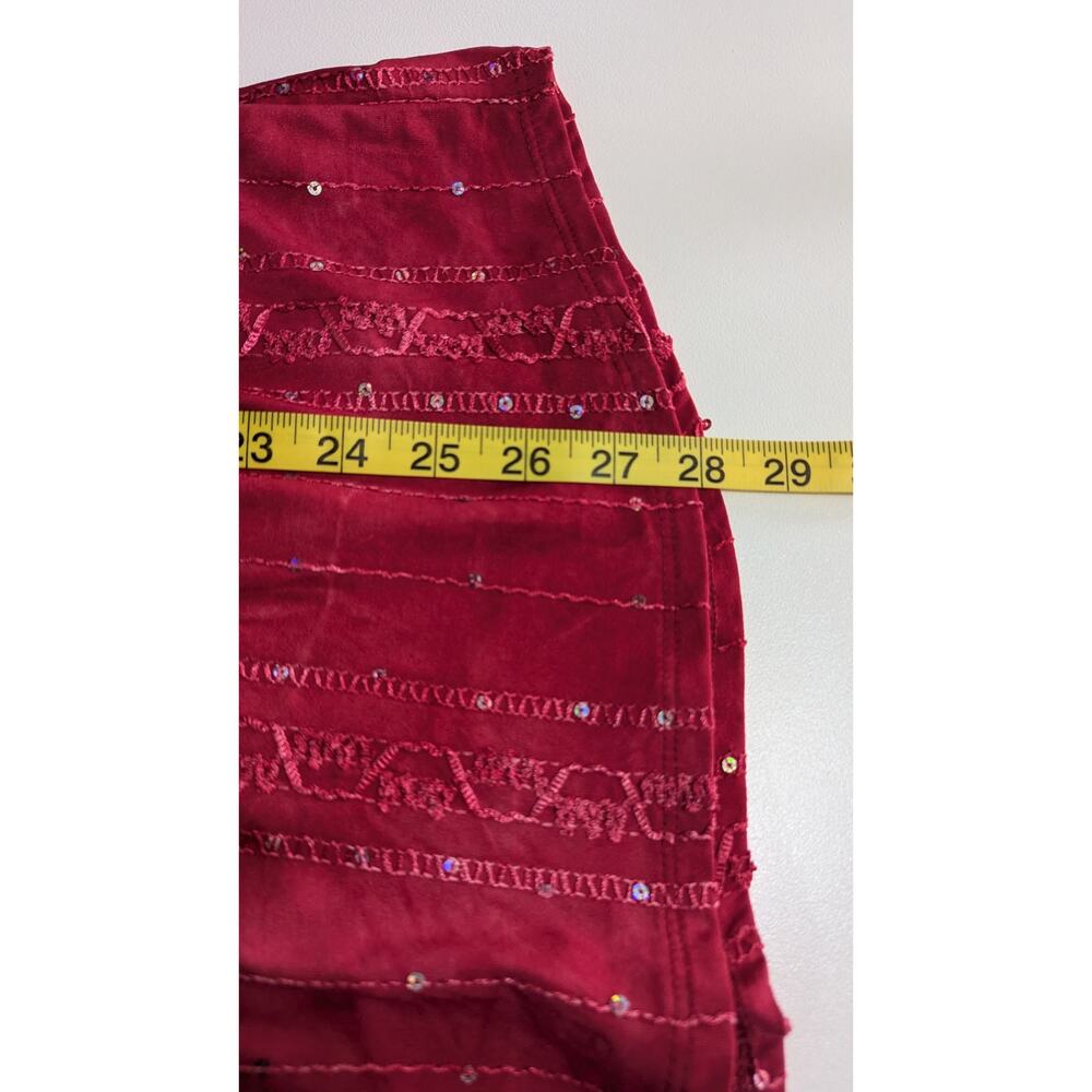 Ava & Grace 1X Boho Embellished Tunic Red Sequin Embroidered Tab Sleeve - Picture 6 of 9